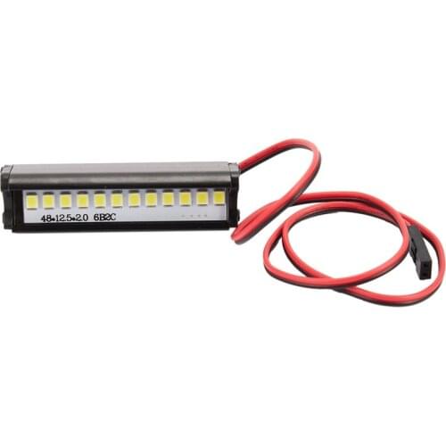 1Pcs RC 12 LED Light Bar Metal Roof Lamp for Traxxas SCX10 KM2 CC01 RC4WD D90 90046 90047 RC Crawlers,50Mm/1.97 inch
