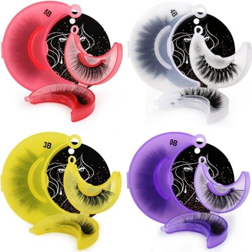 Multi-layered False Eyelashes 3D Mink Eyelashes With Moon Packaging Thick Beauty Tool 1 Pair Long Eye Mink Lashes Set Maquillage