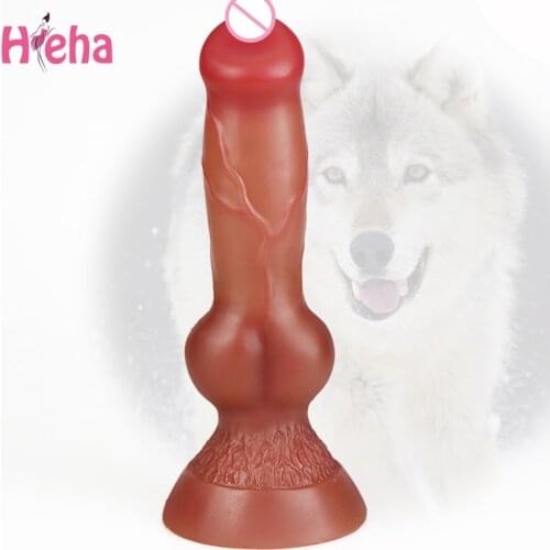 Soft Silicone Realistic Dildo Animal Horse Penis Dog Wolf Fake Anal Butt Plug Sex Toys for Women Female Masturbate Adult Games
