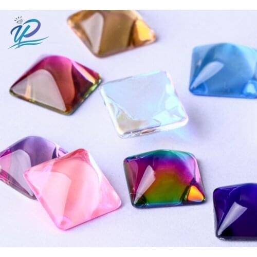 Upriver New K9 Glass Square Plain Rhinestones 12 Colors 4 Sizes Natural Glitter Crystal For Clothing Rhinestone Nail Art Stones