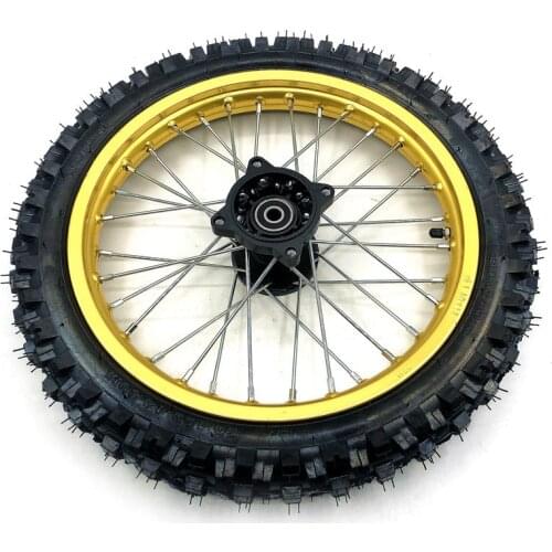 Front 14inch Pit Bike wheels GuangLi 60/100-14 Tyre Aluminum Alloy Rims with 32 holes spoke KTM CRF PRO KLX YZF 110cc