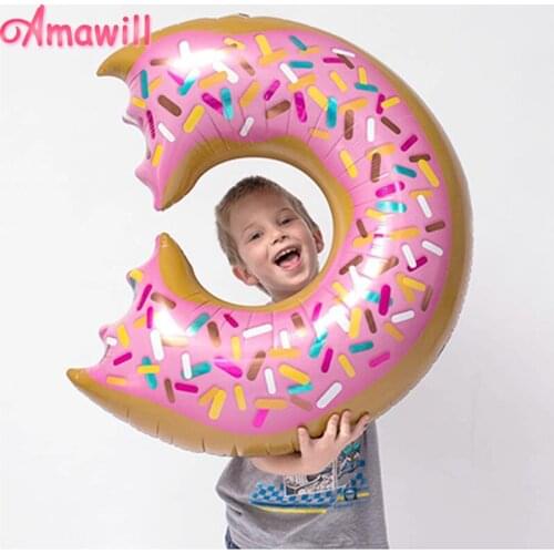 Amawill Donut Candy Balloons Donut Party Decoration Baby Shower Girl Donut Grow Up Kids/Adult Birthday Party Supplies 75D