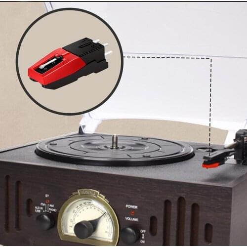 Turntable Phono Cartridge with Stylus Replacement Black & red for Vinyl Record Player Economic Durable Device