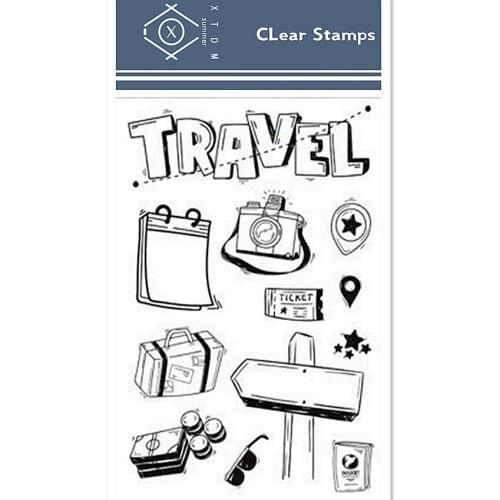 11*16cm Cute Travel notes Transparent Silicone Rubber Clear Stamps cartoon Scrapbooking/DIY Easter Childrens toys album