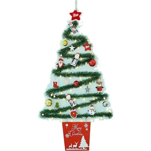 Christmas Creative Wall Tree With Lights DIY Christmas Ornaments Glowing Christmas Tree Ornaments Happy Tree Wall Decor