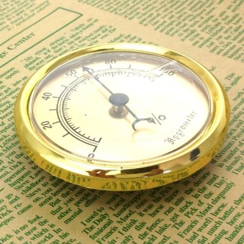 RU-Moisture meter for tobacco moisture box /moisture storage tank for tobacco storage, plastic hygrometer / gold / diameter 74mm