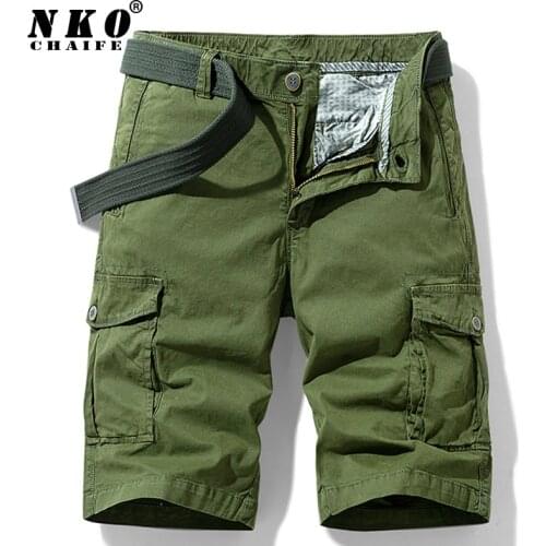 2021 Summer Hot Cargo Shorts Men Cotton Tactical Military Shorts High Quality Short Pants Fashion Multi-pocket Casual Shorts Men
