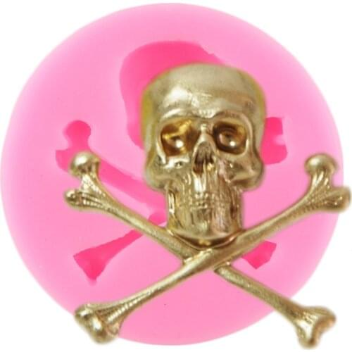 Halloween Skull Bones Silicone Molds Cupcake Topper Fondant Cake Decorating Tools Jewelry Resin Candy Chocolate Gumpaste Moulds