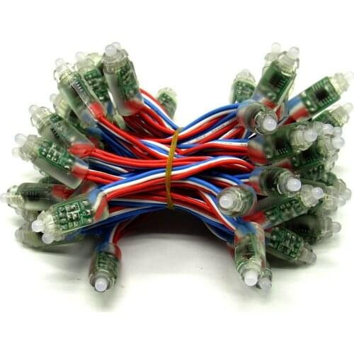 12v 9mm addressable pixel ws2811 rgb led module light 50LEDs/string Round Shape Waterproof IP68 ws 2811 rgb module led backlight