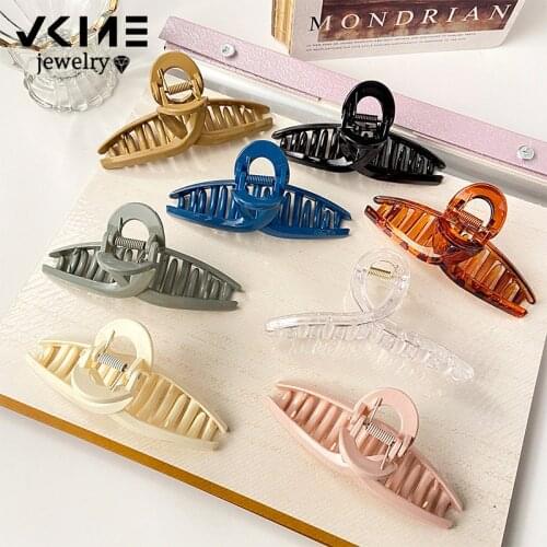 VKME High-quality Big hair clips hair accessories Fashion women Ponytail geometry Acrylic Candy colors Hair Forks Korean jewelry