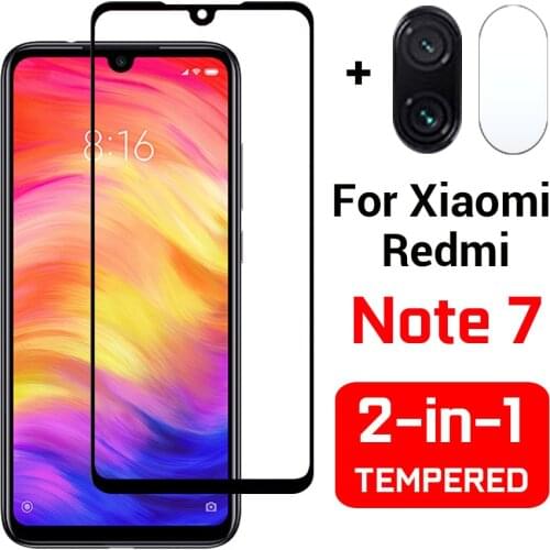 2in1 for xiaomi redmi note 7 pro glass note7 with camera lens protection ksiomi xiami readmi mi not 7pro glas screen protector