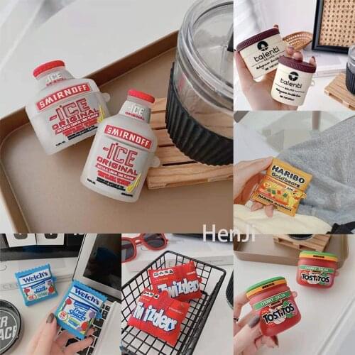 For AirPods 2 3 Pro Cute 3D Blue Fruit Fudge Earphone Case Charge Box Soft Wireless Bluetooth Earphone Protection Cover Funda