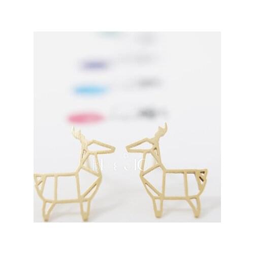 Shuangshuo Cute Deer Stud Earings For Women Lovely Origami Bambi Small Earrings Fashion Jewelry Animal Earring pendientes ED035