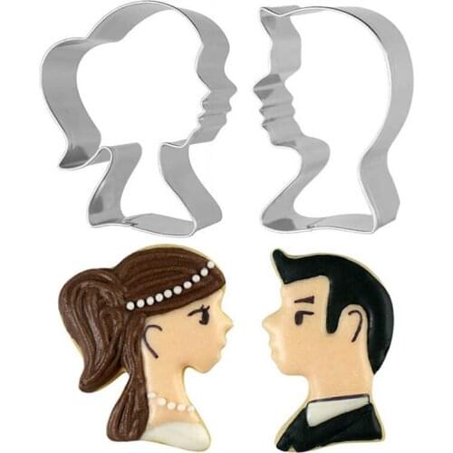 1pcs Patisserie Reposteria Gateau Wedding Couple Metal Cookie Cutter Fondant Cake Decor Tools Biscuit Pasty Mould