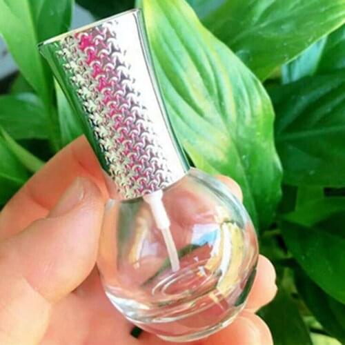 12ml Spray Bottle Liquid Dispenser Antiqued Style Silver Lid Spherical Glass Bottle Empty Points Bottling Refillable 25pcs/lot