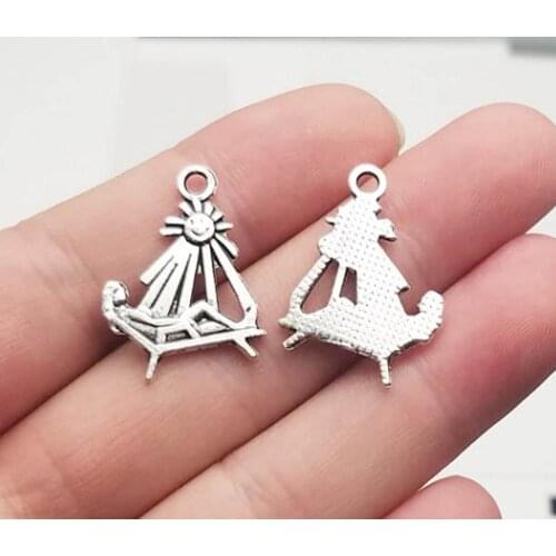 30pcs/lot--23x18mm, Antique Silver plated Sun bath charms ,DIY supplies, Jewelry accessories