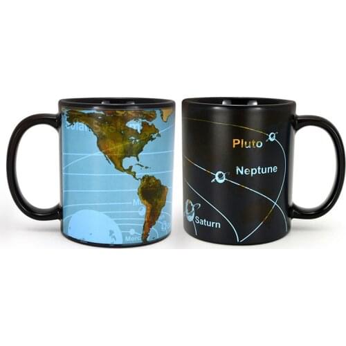 400ML coffee Mugs bone china world map constellation mugs Creative color change mugs ceramic magic mug brithday gifts