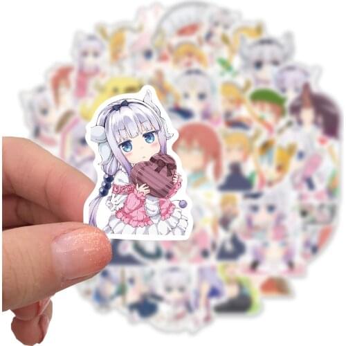 50 PCS Japanese Anime Miss Kobayashis Dragon Maid Stickers for Motorcycle Luggage Laptop Refrigerator Skateboard Toys DIY