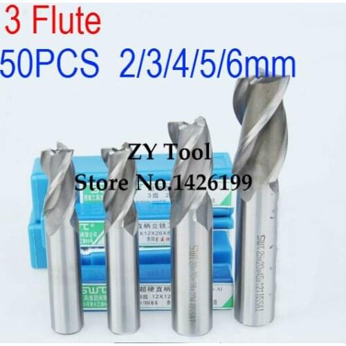 Free shipping 3F-2/3/4/5/6mm 3 Flute Milling Cutter CNC milling cutter rotary cutter,Lathe Tool, Aluminium End Mill Cutter