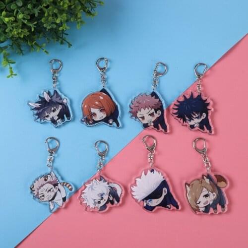 1pcs Anime Jujutsu Kaisen keychain Cosplay Figure Acrylic Key Chain Rings Jujutsu Kaisen Manga Keychain Pendant Gift