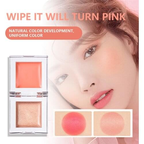 Double Color Shimmer Ice Mousse Blushes Highlighter Makeup Palette Brighten Illuminator Face Body Shiny Cream Korean Cosmetics