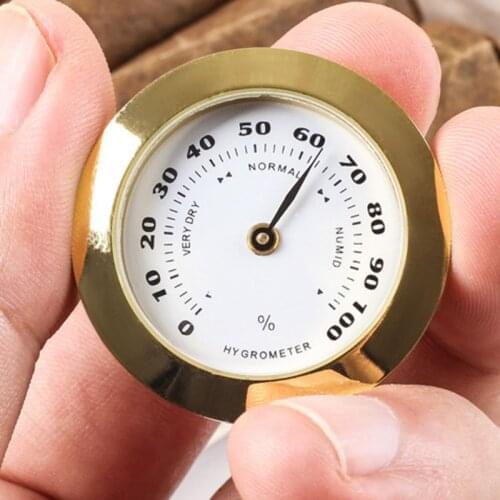 Hygrometer 38mm Moisture Meters Cigar Accessories Tobacco Pointer Hygrometer for Humidor Smoking Humidity Sensitive Gauge