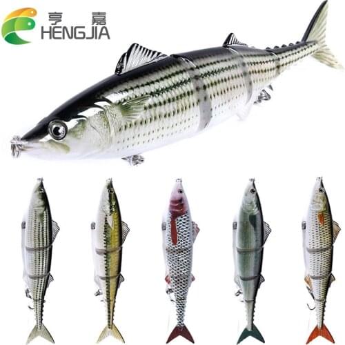 HENGJIA 1pcs Jointed Minnow Fishing Lures Wobblers 20CM/54.8G Lifelike 4 Sections Swim Bait Isca Artificial Fishing Tackle