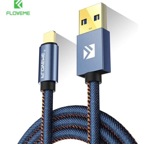 FLOVEME Jeans Type C Cable For OnePlus 7 Pro 7 6 5 Durable Cowboy USB Type C Cable For Redmi NOte 8 Pro USB C Charging Wire Cabo