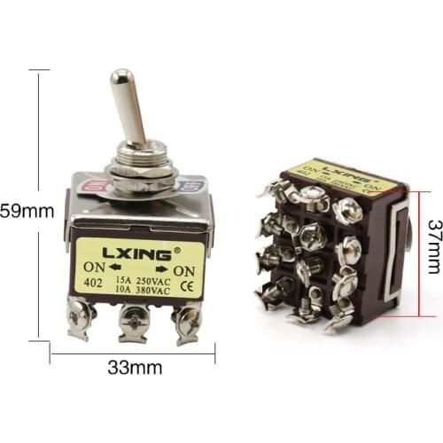 Button switch 402 rocker switch 1pce toggle switch 12 legs two gears silver contacts 10A/15A