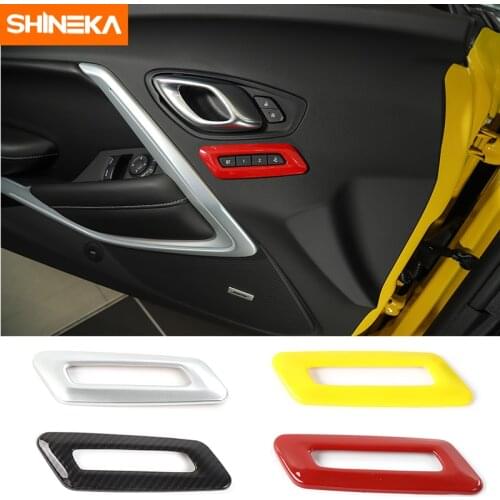 SHINEKA Car Interior Decoration Kits Memory Seat Controls Switches Cover Bezel Panel Frame for 6th Gen Chevy Camaro 2017