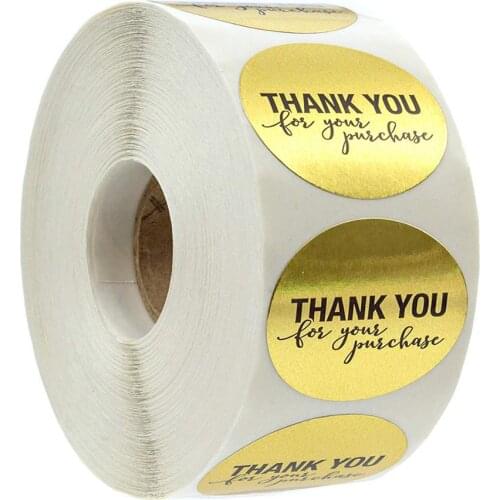 THANK YOU for Your Purchase Round Gold Stickers Seal Labels 500 Labels Stickers Scrapbooking for Package Stationery Sticker