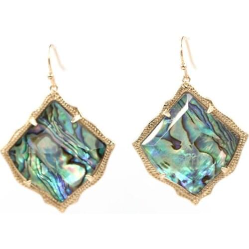 2020 Hot Selling Cute Kite Shape Abalone Inaly Cooper Dangle Earrings AB Clear Crystal Stone Inaly Drop Earrings Women Jewelry