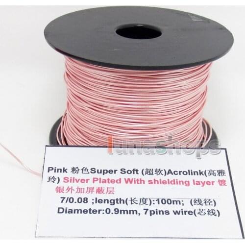 LN004491 10m 2 color 32AWG Acrolink Silver Plated With Shielding Layer Signal Wire Cable 7/0.08mm2 Dia:0.9mm For DIY