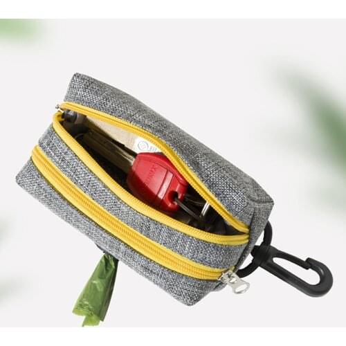 Dog Poop Bag Holder Leash Attachment,waterproof Durable Portable Pet Zippered Waste Bag Dispenser For Outdoors Walking Hiking