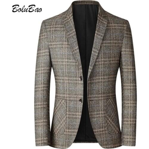 BOLUBAO 2021 Spring Autumn Men’s Blazers British Printed Wedding Business Casual Suits Male Formal Blazers