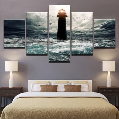 5 Panel Lighthouse Seaview Diamond Painting Full Square Round Drill DIY Diamond Embroidery Sale Mosaic Needlework decor AA2105