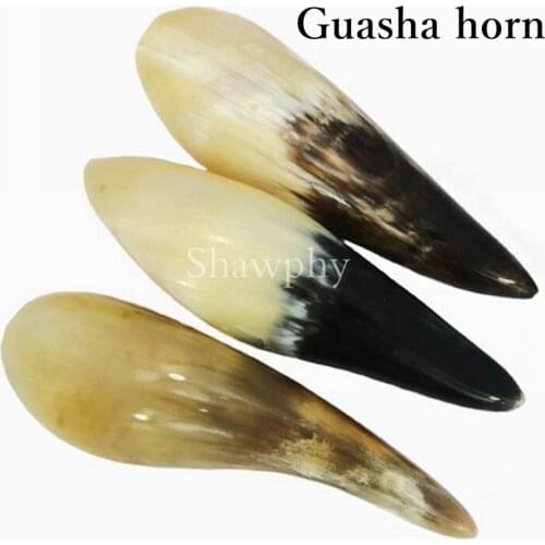 Natural Horn Guasha Treatment Tools Massage Sticks Gua sha Board Tea Spoon Tibet Yak Horn Home Decoration Arts