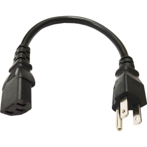NCHTEK US Power Cord, Socket 3 Prong C13/5-15P,Nema 5-15P 3Pin US Male Plug to IEC 60320 C13 Adapter Cable ,15pcs,Free shipping