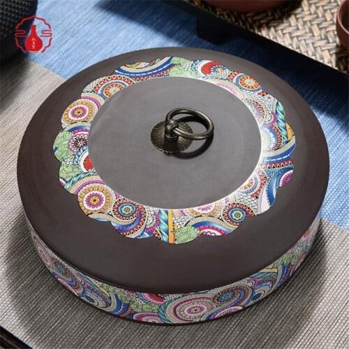 Tea Box Organizer Kitchen Tea Biscuit Ceramic Jar Seal Storage Holder Sweetmeats Candies Cans Teaware Tea Caddies Tin Containers