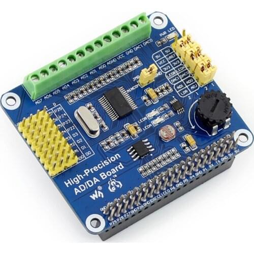 High-Precision AD/DA Board,Raspberry Pi AD/DA Expansion,Supports Raspberry Pi series boards, Jetson Nano
