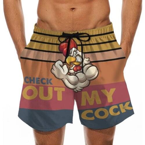 Beach Shorts For Men Drawstring Print Cock Beer Festival Beach Casual Trouser Shorts Pant Swimsuit Men Clothing Купальник#f3