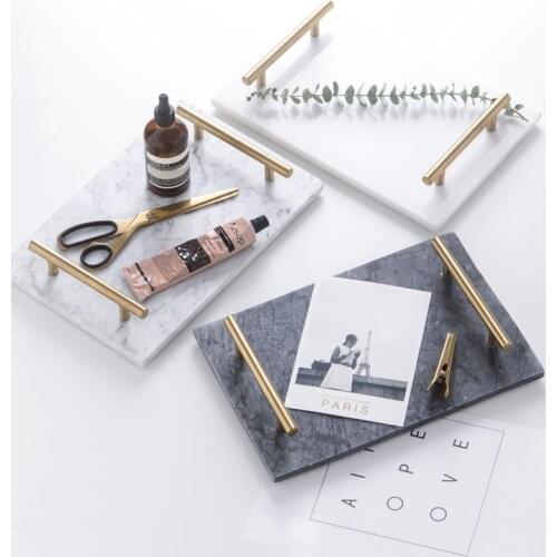 Tray Nordic Light Luxury Natural Marble Storage Tray Home Rectangular Storage Pancake Plate Sushi Plate