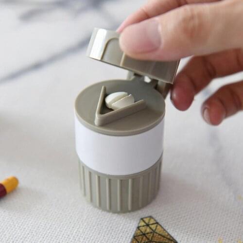 Portable Medicine Pill Box Pill Cutter Pill Grinder Medicine Dispenser Useful Mini Tablet Pill Cutter Divider Cup Function