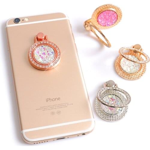 Luxury 360 Degree Finger Ring Diamond Floral Smartphone Holder for Huawei P30 P20 Pro Bracket for iPhone XS Max XR X 7 8 Plus 6s