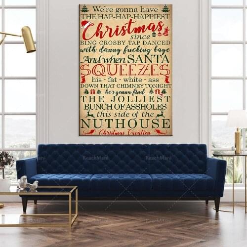 We want to have fun happy fun christmas poster bedroom home decoration poster