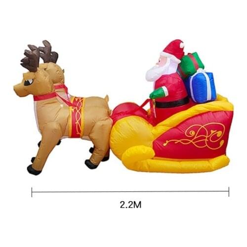 Christmas Santa Elk Sleigh Snowman Inflatable LED Glowing Party Holiday DIY Props Xmas New Year Lantern Yard Art Decor Supplies