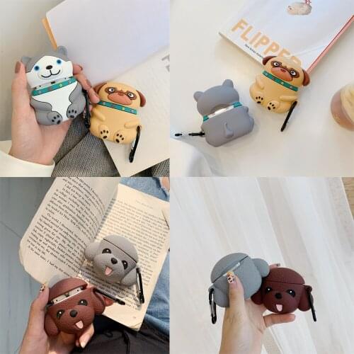 3D Cartoon Cute pet Shar Pei Husky Teddy dag For Airpods 1 2 Pro Case Silicone Earphone Bluetooth Wireless Protective Cove Shell