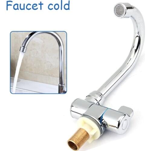 Bath Basin Kitchen Cold Faucet 360° Rotation Chrome Bathroom Tap for RV Marine Boat Deck Camper Car Accessories