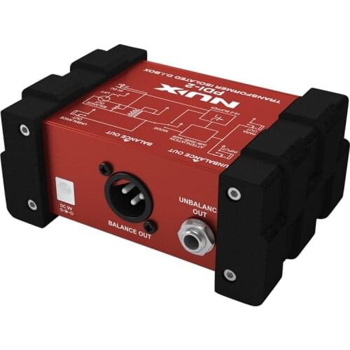 NUX PDI2 Guitar Bass Direct Box Transformer Isolated DI Box with Switchable Ground Lift Perfect for Stage and Studio PDI-2