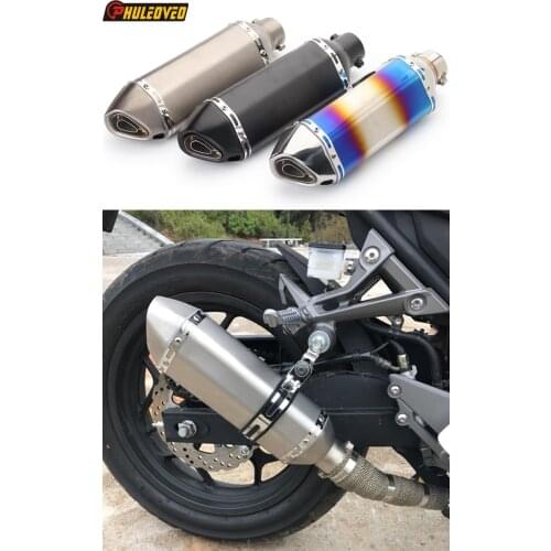 Universal ID:51mm L:370mm Motorbike Muffler Exhaust Pipe Escape Small Hexagonal Motorcycle Exhaust Muffle Pipe with DB Killer
